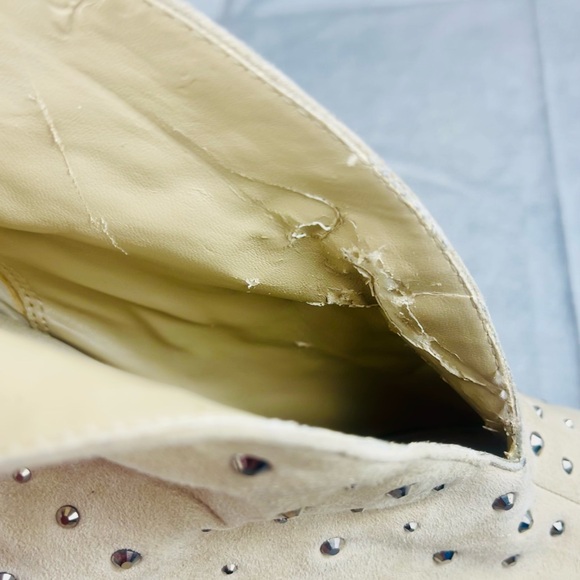 INC International Concepts Beige Peep-Toe Heels with Studded Rhinestones 11M - Picture 9 of 12